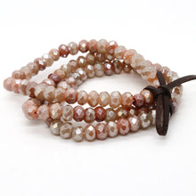 Load image into Gallery viewer, Faceted Peach Agate Three Strand Bracelet -BL-PA
