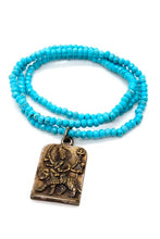 Load image into Gallery viewer, Buddha Necklace 49 - Stretch Turquoise Buddha Bracelet/Necklace - One of a Kind -

