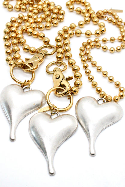 Simple Silver Pendant Convertible Gold Chain Necklace