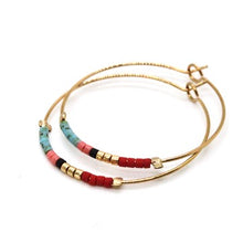 Load image into Gallery viewer, Miyuki Bead Mix Hoop Earrings - E8-038E
