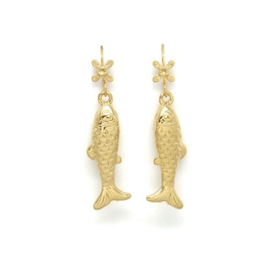 18K Gold Plate Fish Earrings - E4-256
