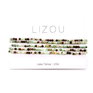 Delicate Faceted Mini Semi Precious Stone Beaded Necklace - N9-110