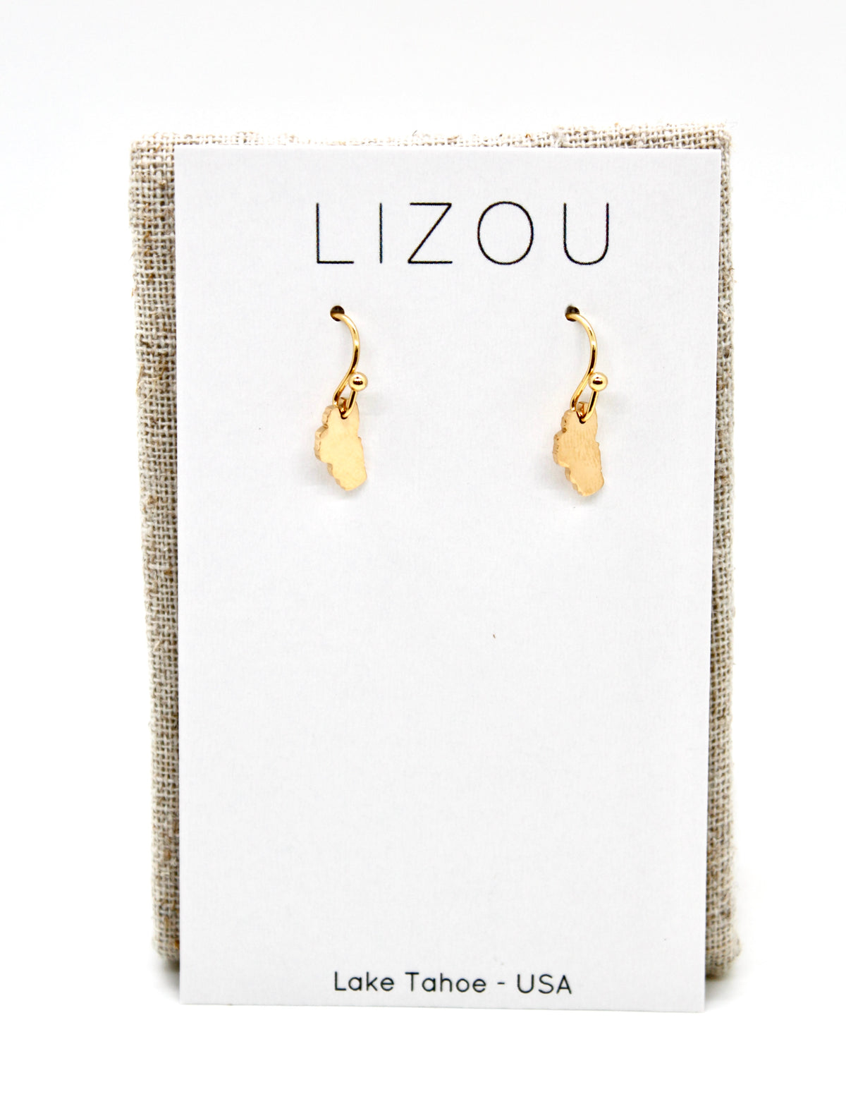 Lake Tahoe Gold Plate Small Charm Earrings - E9-200 GSLT