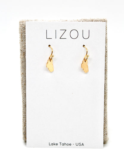 Lake Tahoe Gold Plate Small Charm Earrings - E9-200 GSLT