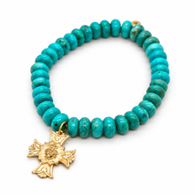 Load image into Gallery viewer, Stretch Turquoise Bracelet French Religious Medal - FMB13A
