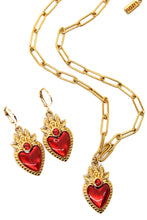 Load image into Gallery viewer, Red Heart Enamel Earrings - E9-104

