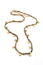 Load image into Gallery viewer, Faceted Semi Precious Stone Short Gold Charm Necklace -French Flair Collection-
