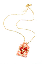 Load image into Gallery viewer, Miyuki Seed Bead Heart Pendant Necklace -Seeds Collection-
