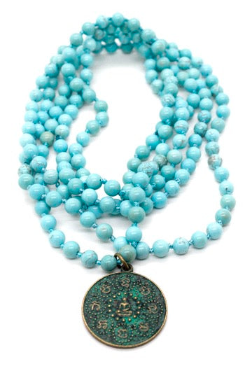 Buddha Necklace 75 - Extra Long Turquoise Buddha Necklace - One of a Kind -