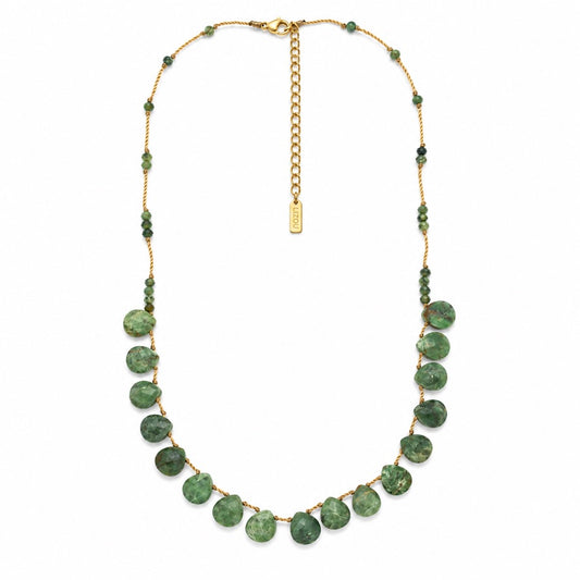 Beaded Variscite Teardrop Necklace - N2-2787