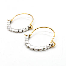 Load image into Gallery viewer, Two Tone Mini Style Hoop Earrings E4-224 -French Flair Collection-
