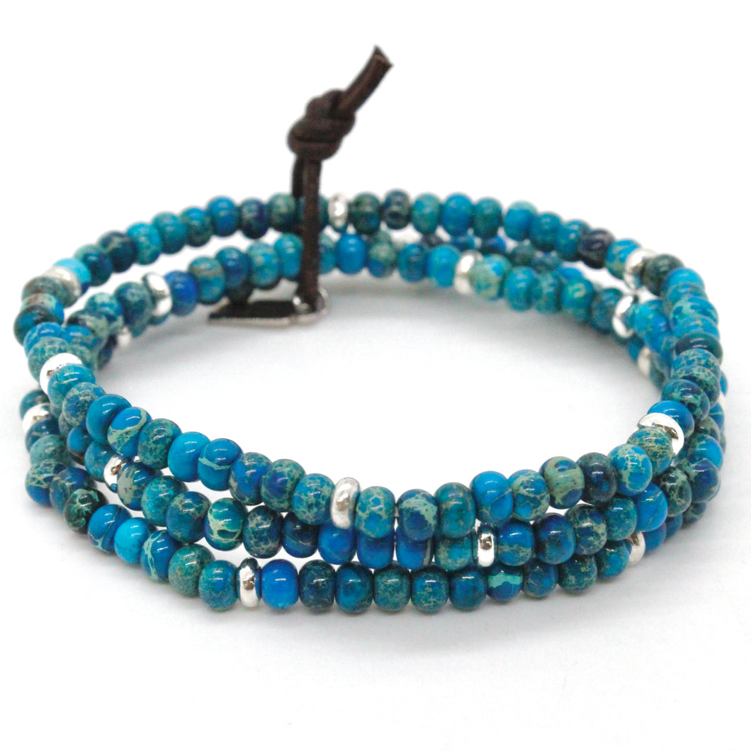 Lake Blue Jasper + Silver Bracelet Bundle