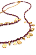 Load image into Gallery viewer, Short Mini Delicate Charm Purple Tourmaline Necklace - N2-2610T
