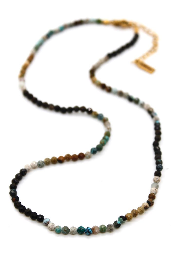 Short Gradient Turquoise Stone Necklace - N9-200TG