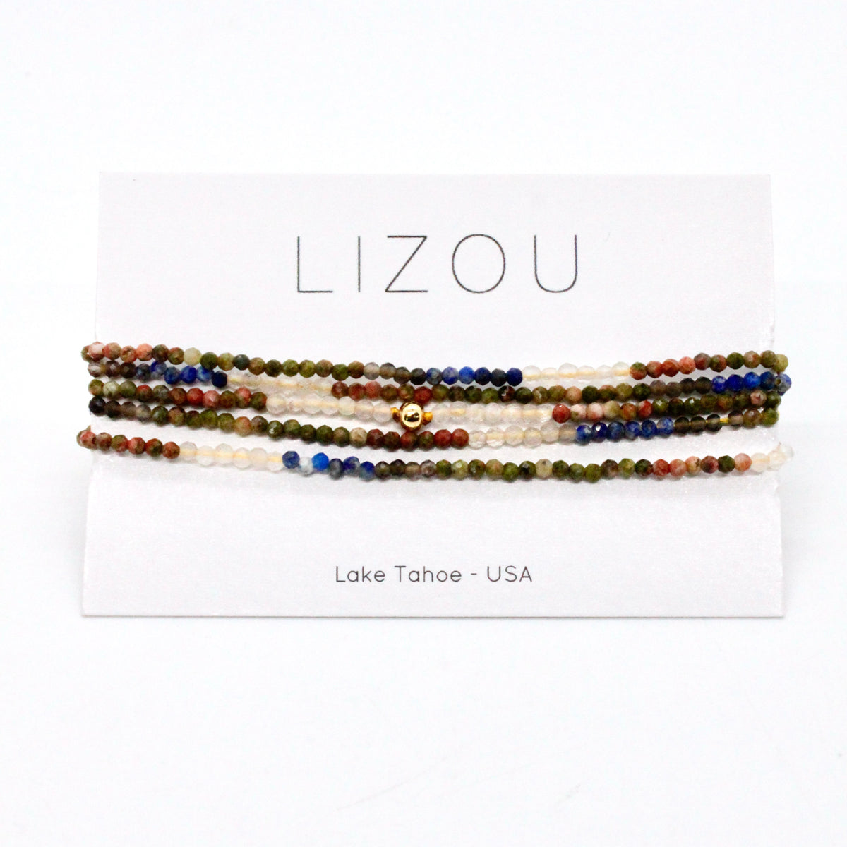 Delicate Faceted Mini Semi Precious Stone Mix Beaded Necklace - N9-017