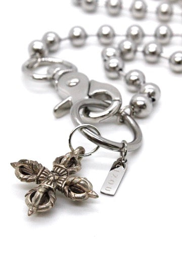 Silver Lucky Cross Necklace Single Silver Chain Claw Clasp