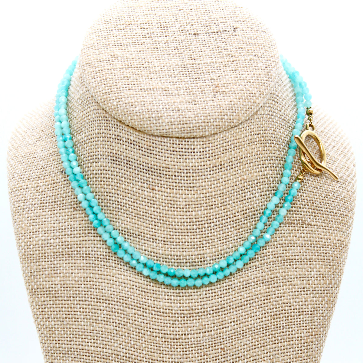 Luxury Faceted Long Amazonite Necklace or Bracelet - N9-314