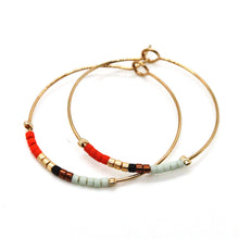 Load image into Gallery viewer, Miyuki Bead Mix Hoop Earrings - E8-038B
