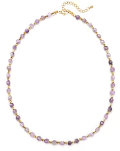 Simple Semi Precious Stone and 24K Gold Plate Necklace- N2-2389