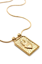 Load image into Gallery viewer, 24K Gold Plate Burning Heart Charm Necklace
