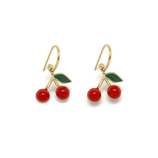 Mini Cherries Gold Earrings - E4-354