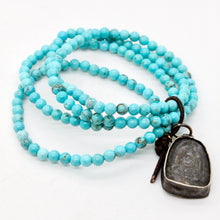 Load image into Gallery viewer, Turquoise and Small Buddha Charm Bracelet -Buddha Collection-

