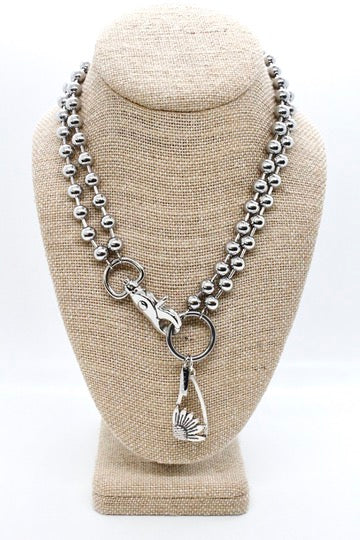 Daisy Cutout Pendant Convertible Silver Chain Necklace