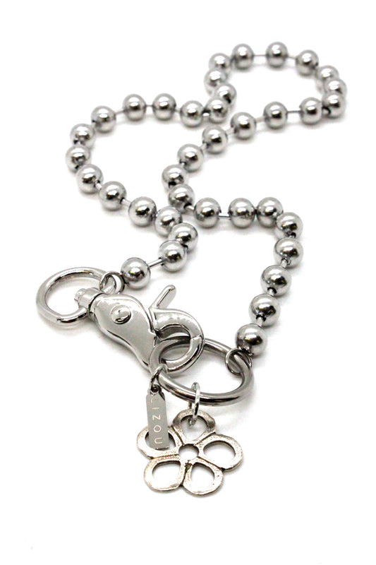 Small Silver Flower Necklace Single Silver Chain Claw Clasp