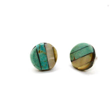 Load image into Gallery viewer, Genuine American Indian Turquoise Navajo Stud Earrings
