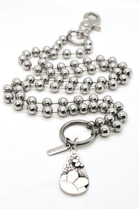 Flower Cutout Pendant Convertible Silver Chain Necklace