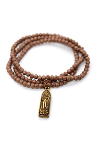 Matte Crystal Necklace with Small Buddha -Buddha Collection-