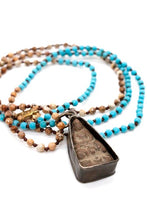 Load image into Gallery viewer, Buddha Necklace 72 - Turquoise and Jasper Buddha Necklace - One of a Kind -

