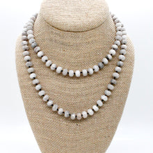 Load image into Gallery viewer, Hand-Knotted Long White Agate Bead Necklace - NL-WLA
