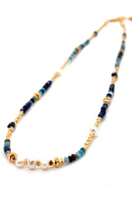 Load image into Gallery viewer, Lapis and Freshwater Pearl Necklace -French Flair Collection-
