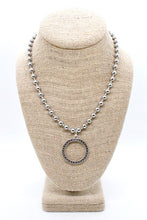 Load image into Gallery viewer, Antique Silver Circle Pendant Convertible Silver Chain Necklace
