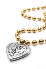 Load image into Gallery viewer, Single Gold Plate Ball Chain Necklace with Heart Locket N2-S063g -The Classics Collection-
