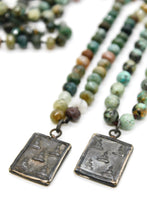 Load image into Gallery viewer, Thai Buddha Amulet on Stone Knotted Necklace
