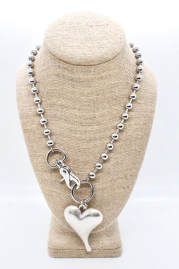 Simple Silver Pendant Convertible Silver Chain Necklace