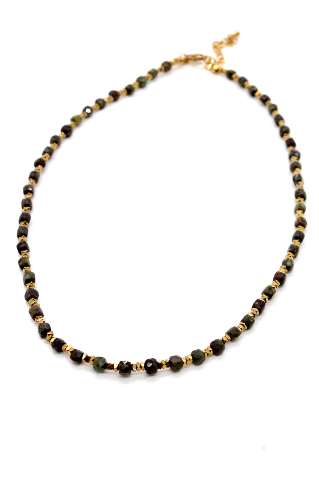 Simple Semi Precious Stone and 24K Gold Plate Necklace -French Flair Collection-