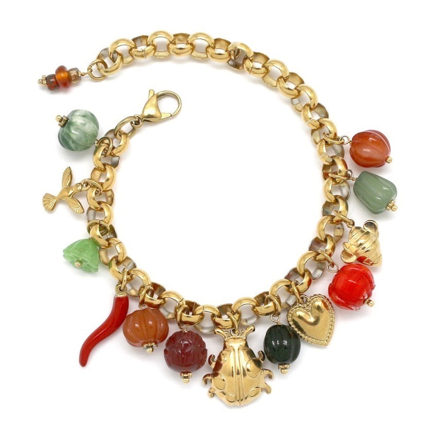 Fun Ladybug Charms and Baubles Bracelet - B4-020