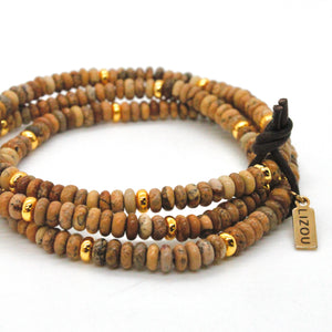 Picture Jasper + Gold Bracelet Bundle