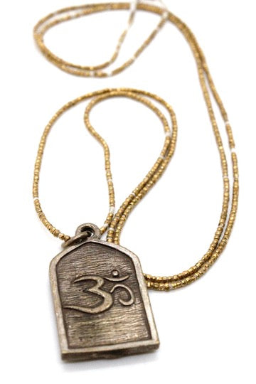 Buddha Necklace 3 - Reversible African Beads - One of a Kind -