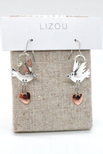 Load image into Gallery viewer, Bird Heart Dangle Earrings - E9-087
