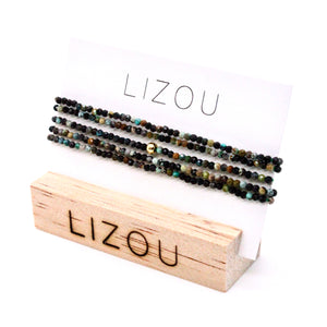 Delicate Faceted Mini Semi Precious Stone African Turquoise Beaded Necklace - N9-116