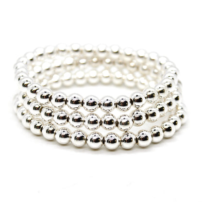 Plain and Classy Silver Stretch Bracelet - B4-031S