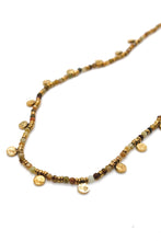 Load image into Gallery viewer, Faceted Semi Precious Stone Short Gold Charm Necklace -French Flair Collection-
