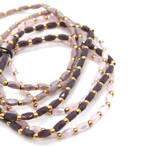 Glass and Gold Stackable Faceted Bracelet -French Flair Collection-