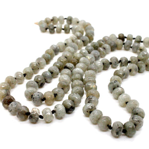 Hand-Knotted Long Labradorite Bead Necklace - NL-LB
