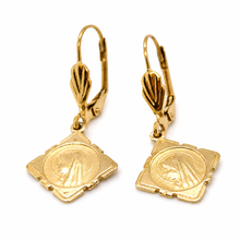 Load image into Gallery viewer, Simple Bronze French Religious Medal Earrings - FME02
