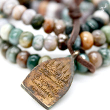 Load image into Gallery viewer, Faceted Indian Agate Reversible Vintage Buddha Charm Bracelet -Buddha Collection-

